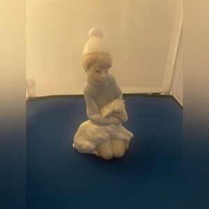 Lladro Porcelain Figurine Of Shepard Boy With Lamb